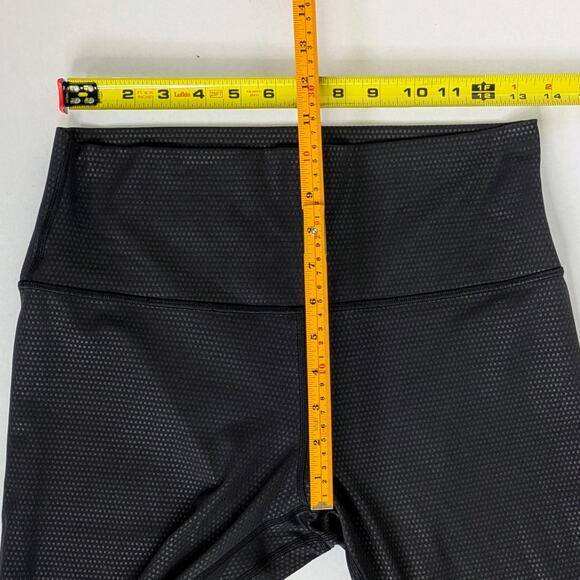 Lululemon Capris Align High Rise Crop 21 Womens 12 Gray Polka Squat Emboss Black - Picture 7 of 9